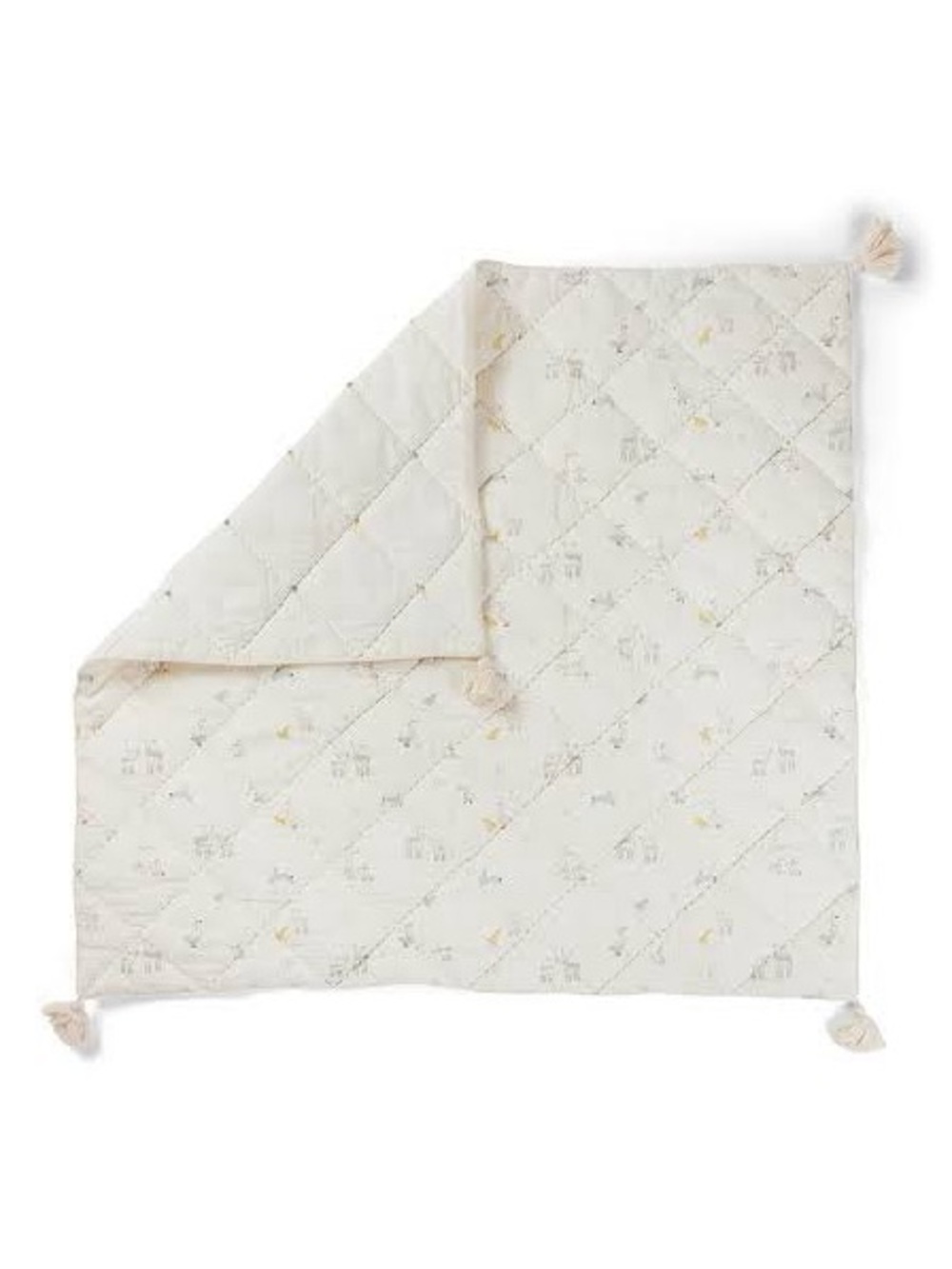Quilted Baby Blanket with Tassel Corners - Just Hatched